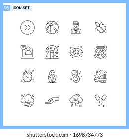 16 Creative Icons Modern Signs and Symbols of conversation; business; manager; spring; leaf Editable Vector Design Elements