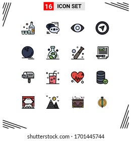 16 Creative Icons Modern Signs and Symbols of sport; bowling; sms; pointer; cursor Editable Creative Vector Design Elements