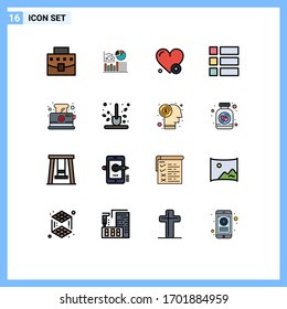 16 Creative Icons Modern Signs and Symbols of toaster; bread; medical; layout; frame Editable Creative Vector Design Elements