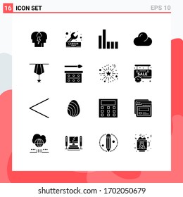 16 Creative Icons Modern Signs and Symbols of insignia; badge; wrench; overcast; cloud Editable Vector Design Elements