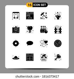 16 Creative Icons Modern Signs and Symbols of launch; romance; web brower; love; bouquet Editable Vector Design Elements