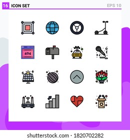 16 Creative Icons Modern Signs and Symbols of mail; code; wheel; computing; transport Editable Creative Vector Design Elements