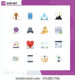 16 Creative Icons Modern Signs and Symbols of character; success; upload; mountain; achievement Editable Pack of Creative Vector Design Elements