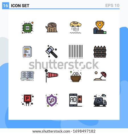 16 Creative Icons Modern Signs and Symbols of goblet; champion;  ceremony; technolody Editable Creative Vector Design Elements