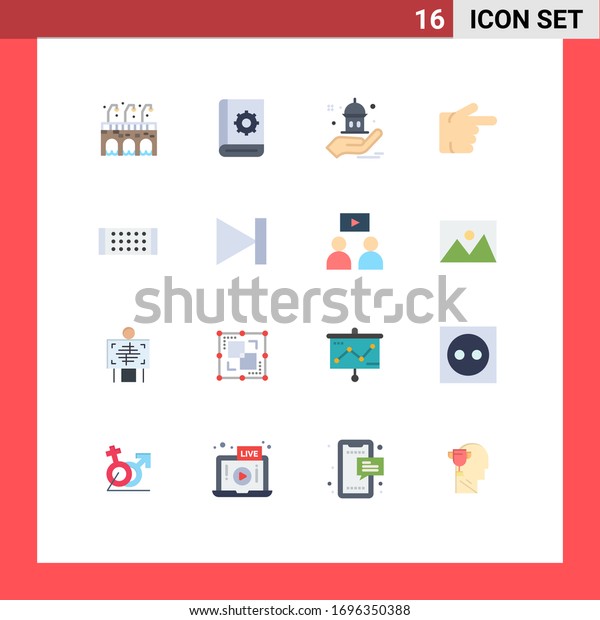 16 Creative Icons Modern Signs and Symbols of\
strip; lamp; mosque; right; finger Editable Pack of Creative Vector\
Design Elements