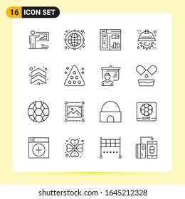 16 Creative Icons for Modern website design and responsive mobile apps. 16 Outline Symbols Signs on White Background. 16 Icon Pack.