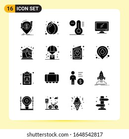 16 Creative Icons for Modern website design and responsive mobile apps. 16 Glyph Symbols Signs on White Background. 16 Icon Pack.
