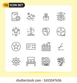 16 Creative Icons for Modern website design and responsive mobile apps. 16 Outline Symbols Signs on White Background. 16 Icon Pack.