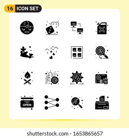 16 Creative Icons for Modern website design and responsive mobile apps. 16 Glyph Symbols Signs on White Background. 16 Icon Pack.
