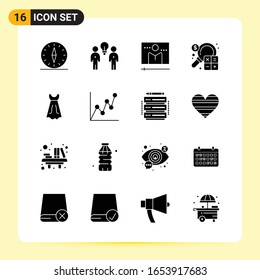 16 Creative Icons for Modern website design and responsive mobile apps. 16 Glyph Symbols Signs on White Background. 16 Icon Pack.