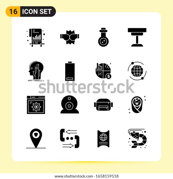 16 Creative Icons for Modern website design and\
responsive mobile apps. 16 Glyph Symbols Signs on White Background.\
16 Icon Pack.