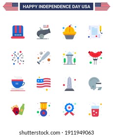 16 Creative USA Icons Modern Independence Signs and 4th July Symbols of american; firework; american; day; paper Editable USA Day Vector Design Elements
