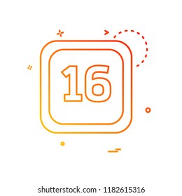 16 Date Calender icon design vector