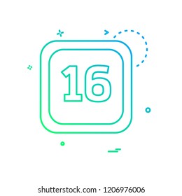 16 Date Calender icon design vector