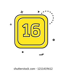 16 Date Calender icon design vector