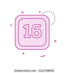 16 Date Calender icon design vector