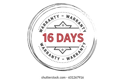 16 day black retro warranty vector