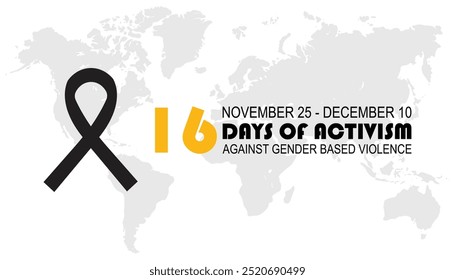 16 dias de ativismo contra a violência de gênero são observados todos os anos em novembro. Conceito de conscientização médica. fundo, cartaz, modelo de banner Projeto de ilustração vetorial.