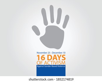 16 Days of Activism Against Gender-Based Violence is an international campaign to challenge violence against women and girls. vector illustrations.
