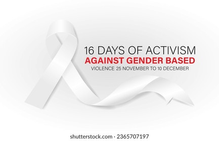 16 Days of Activism Against Gender-Based Violence.  November 25 to December 10 .Background, banner, card, poster, template. Vector illustration.