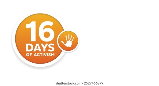 16 dias de ativismo contra a violência de gênero. Ótimo para cartões, banners, cartazes, mídias sociais e muito mais. Fundo branco. 