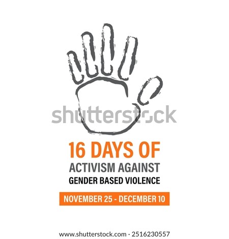 16 Days of Activism are observed to raise awareness of gender-based violence During the month of November 25 through December 10. Banner poster, flyer and background design template. Vector.