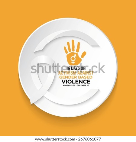 16 Days of Activism raises global awareness to stop gender-based violence, empower women, and support survivors.  Banner poster, social media, flyer and background design template. Vector illustration