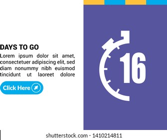 16 days to go banner. flat style. days to go concept 