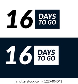 16 days to go sign