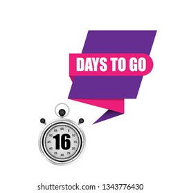16 days to go sign.