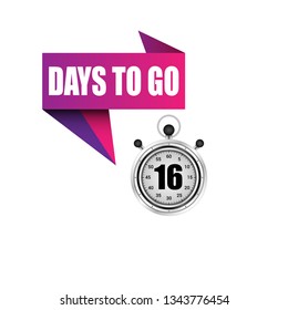 16 days to go sign.