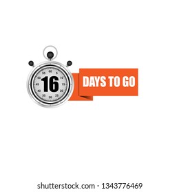 16 days to go sign.
