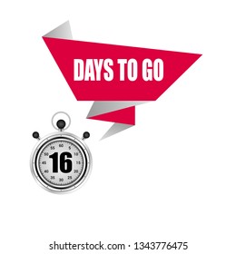 16 days to go sign.