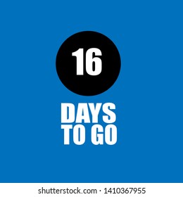 16 days to go - sign. flat design