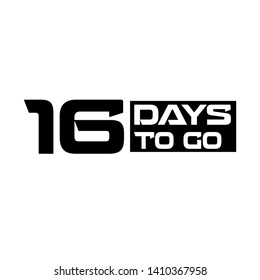 16 days to go - sign. flat design