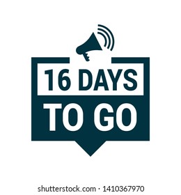 16 days to go - sign. flat design