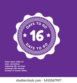 16 days to go - sign. flat design