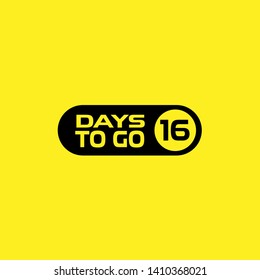 16 days to go - sign. flat design