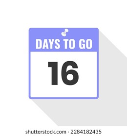 16 Tage Verbleibendes Verkaufssymbol für Countdown. 16 Tage verbleiben, um Werbebanner aufzurufen