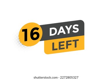16 Tage Vorlage für den linken Countdown. 16-tägige Countdown-Schaltfläche für die Kennzeichnung von Linksbannern eps10