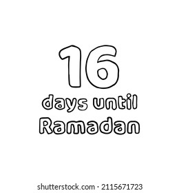 16 Days to Ramadan (16 Hari Menuju Ramadhan) Pencil Sketch Illustration