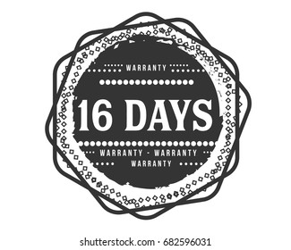 16 days warranty icon vintage rubber stamp guarantee