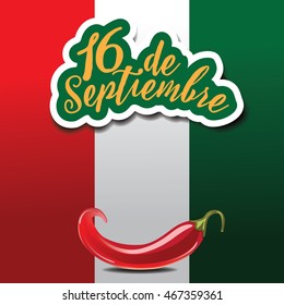 16 de Septiembre (16th of September) Mexican Independence Day background. EPS 10 vector.