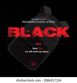  16 Dec Black Day for APS Peshawar Banner Vector Illustration. 