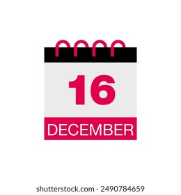 16 december calendar date icon vector eps