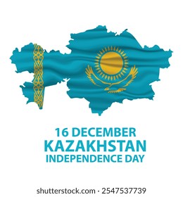 16 de dezembro Kazakhstan Independence Day Flag Map