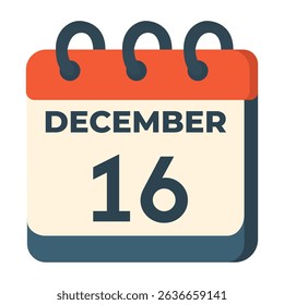 16 December vector on white background
Vector calendar with date