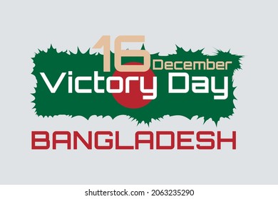 16 December, Victory Day Bangladesh.  Bangladesh Flag Concept. Liberation War.  