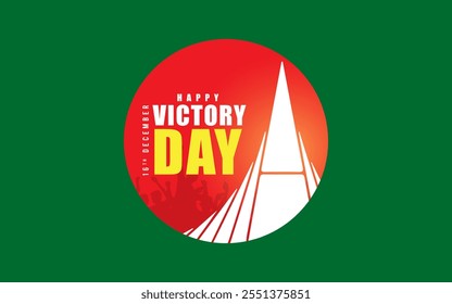 16 de dezembro Dia da Vitória Bangladesh Ilustração vetorial com Monumento aos Mártires Nacional chamado Sriti Shoudho. Victory Day Design, Banner, Poster, Greeting, Known as 'Bijoy Dibos' in Bengali. Ao lado 