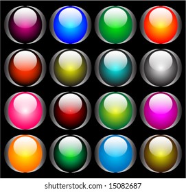 16 different icon or button set